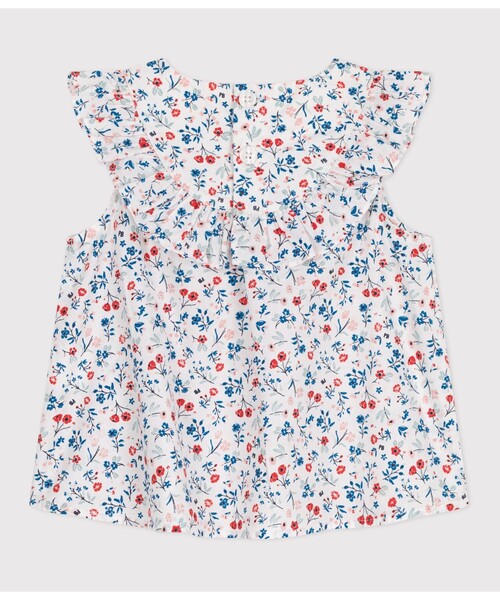 PETIT BATEAU(プチバトー)の「フリルブラウス(シャツ/ブラウス・キッズ・ホワイト系その他・12MONTH/18MONTH/24MONTH/36MONTH)」の2枚目の写真