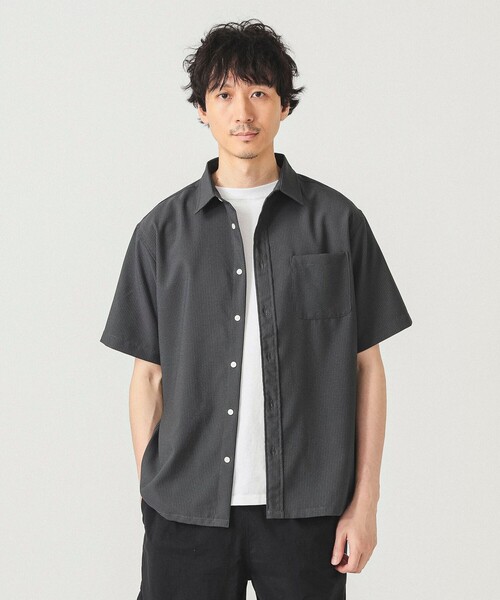 BEAMS JAPAN ビームスプラス シアサッカー テーラードジャケット M セール】【吸湿速乾】シアサッカー ミニレギュラー シャツ