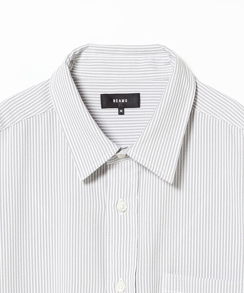 BEAMS（ビームス）の「【吸湿速乾】シアサッカー ミニレギュラー シャツ（シャツ/ブラウス・メンズ・グレー/チャコールグレー/ネイビー・M/L/XL/S）」の5枚目の写真