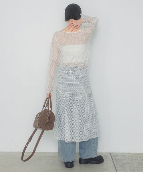PRADA レース　ワンピース 中古・古着通販】PRADA (プラダ) レースシャツワンピース