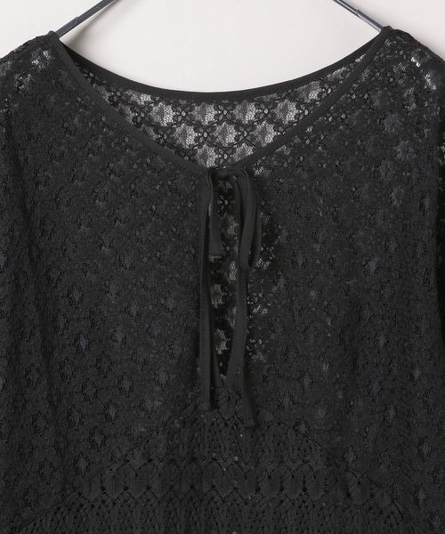 JEANASIS（ジーナシス）の「2WAYパッチワークレースワンピース/324684（ワンピース・レディース・ホワイト/ブラック/レッド・FREE）」の5枚目の写真