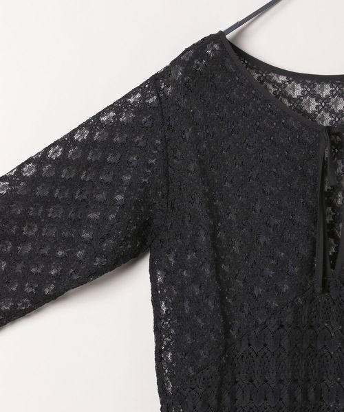 JEANASIS（ジーナシス）の「2WAYパッチワークレースワンピース/324684（ワンピース・レディース・ホワイト/ブラック/レッド・FREE）」の6枚目の写真