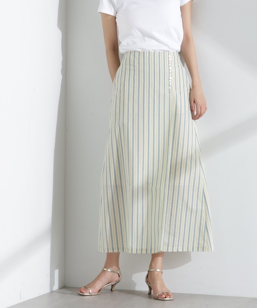 CHANEL 25P☆ストライプ☆大人カジュアル　スカート 25P カジュアル可愛く】CHANEL ストライプスカート