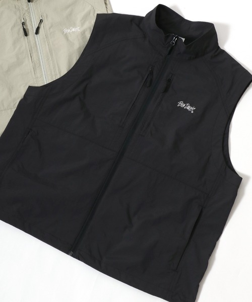 BEN DAVIS（ベンデイビス）の「BENDAVIS/ベンデイビス ナイロン 裏メッシュ ロゴ刺繍 スタンドベスト レディース メンズ（ベスト・メンズ・アイボリー/ブラック・LL/L/M）」の2枚目の写真