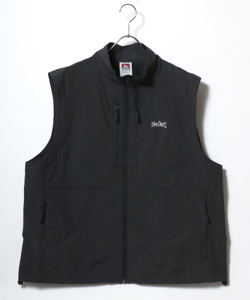 BEN DAVIS（ベンデイビス）の「BENDAVIS/ベンデイビス ナイロン 裏メッシュ ロゴ刺繍 スタンドベスト レディース メンズ（ベスト・メンズ・アイボリー/ブラック・LL/L/M）」の3枚目の写真