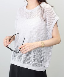 美品 セオリー フレンチスリーブ ニットプルオーバー トップス 白 S 新品タグ付き【Theory セオリー】フレンチスリーブ ニットプル