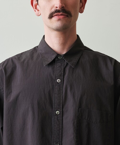 【DK.GRAY】<Steven Alan> 60 タイプライター サルファーダイ シャツ STANDARD LOOSE Steven Alan＞ 60 タイプライター サルファーダイ シャツ STANDARD