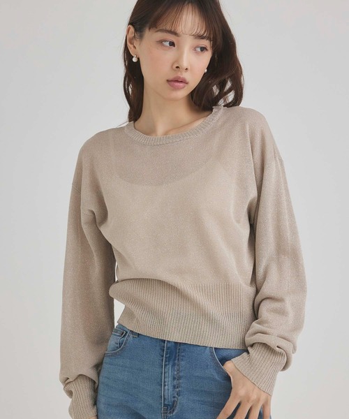 fifth（フィフス）の「前後2wayシアーラメニット（ニット/セーター・レディース・ベージュ/オフホワイト・M）」の2枚目の写真