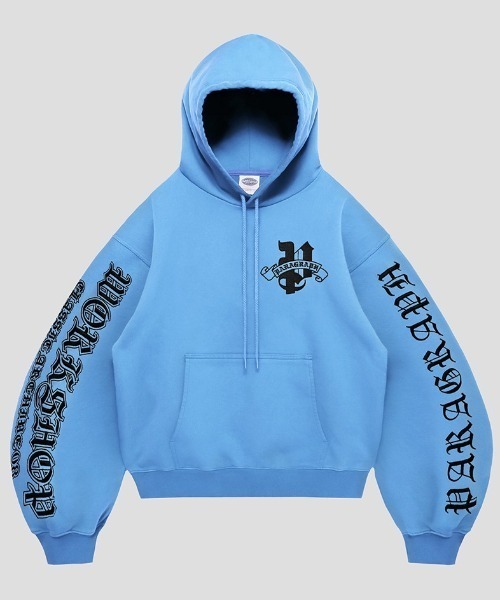 Paragraph(パラグラフ)の「A'GEM/9 × .kom 『Paragraph/パラグラフ』 CLASSIC ARCHIVE HOODIE/袖プリントプルオーバーパーカー(パーカー・メンズ・ブルー/オレンジ/ホワイト/ブラック・FREE)」の4枚目の写真