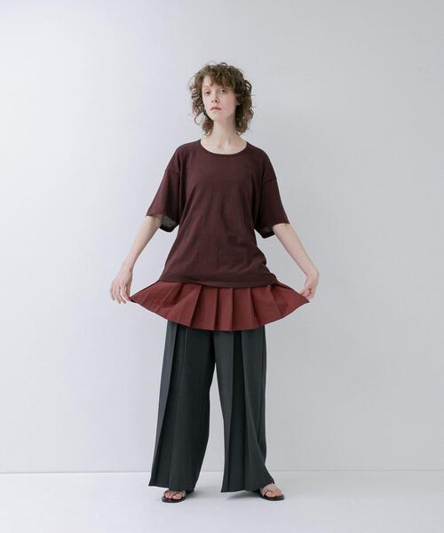 LAATO(ラート)の「pleats wrap fake skirt(スカート・レディース・オフホワイト/ブラウン・FREE)」の15枚目の写真