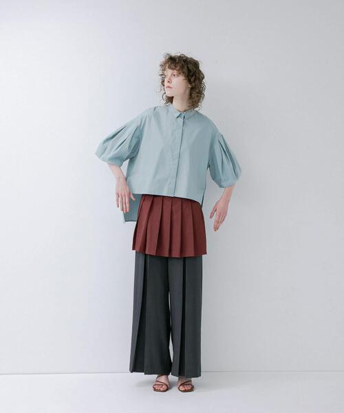 LAATO(ラート)の「pleats wrap fake skirt(スカート・レディース・オフホワイト/ブラウン・FREE)」の12枚目の写真