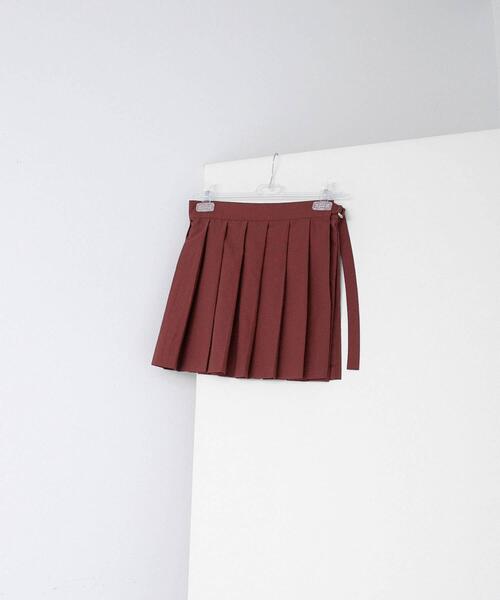 LAATO(ラート)の「pleats wrap fake skirt(スカート・レディース・オフホワイト/ブラウン・FREE)」の10枚目の写真