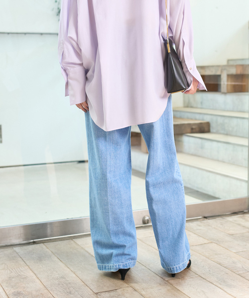 Rouge vif（ルージュヴィフ）の「【RED CARD/レッドカード】Slogan ルーズストレートデニム（その他パンツ・レディース・ライトブルー・23/24/25/22）」の6枚目の写真