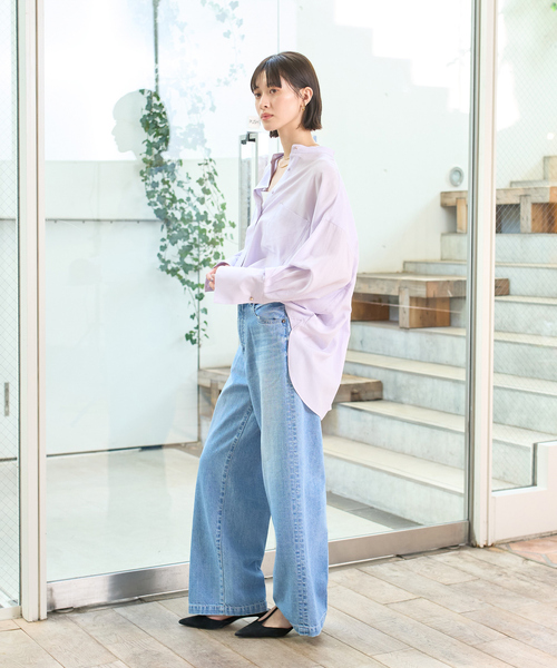 Rouge vif（ルージュヴィフ）の「【RED CARD/レッドカード】Slogan ルーズストレートデニム（その他パンツ・レディース・ライトブルー・23/24/25/22）」の10枚目の写真