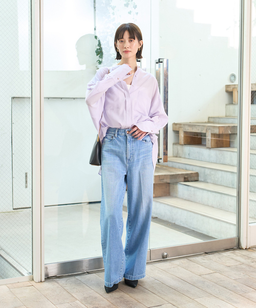 Rouge vif（ルージュヴィフ）の「【RED CARD/レッドカード】Slogan ルーズストレートデニム（その他パンツ・レディース・ライトブルー・23/24/25/22）」の12枚目の写真