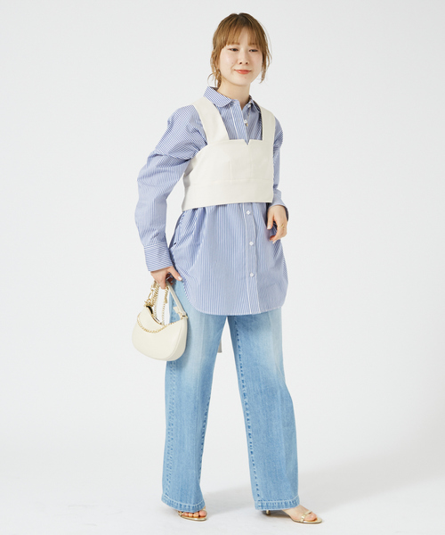 Rouge vif（ルージュヴィフ）の「【RED CARD/レッドカード】Slogan ルーズストレートデニム（その他パンツ・レディース・ライトブルー・23/24/25/22）」の19枚目の写真