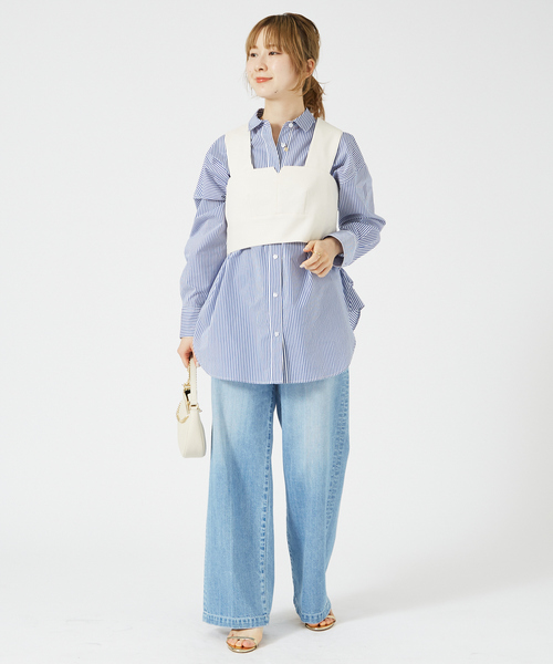 Rouge vif（ルージュヴィフ）の「【RED CARD/レッドカード】Slogan ルーズストレートデニム（その他パンツ・レディース・ライトブルー・23/24/25/22）」の20枚目の写真