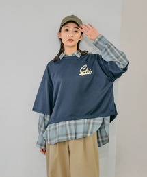 GLOBAL WORK | 乾きやすいスウェットプリント7分袖/289384(Tシャツ/カットソー)