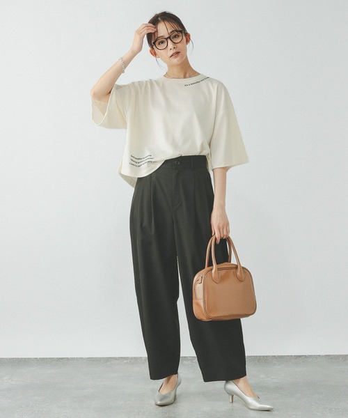 GLOBAL WORK（グローバルワーク）の「乾きやすいスウェットプリント7分袖/289384（Tシャツ/カットソー・レディース・ネイビー/グレー系その他/アイボリー/チャコールグレー/オフホワイト/ピンク系その他6/杢グレー/ネイビー系9・REGULAR/SHORT）」の22枚目の写真