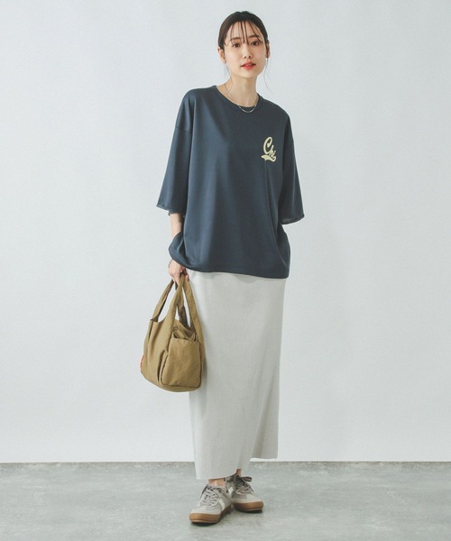 乾きやすいスウェットプリント7分袖/289384（Tシャツ/カットソー