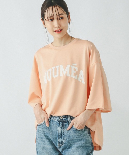 乾きやすいスウェットプリント7分袖/289384（Tシャツ/カットソー