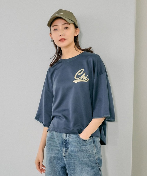 GLOBAL WORK（グローバルワーク）の「乾きやすいスウェットプリント7分袖/289384（Tシャツ/カットソー・レディース・ネイビー/グレー系その他/アイボリー/チャコールグレー/オフホワイト/ピンク系その他6/杢グレー/ネイビー系9・REGULAR/SHORT）」の19枚目の写真