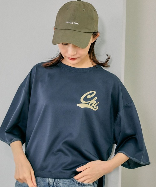 GLOBAL WORK（グローバルワーク）の「乾きやすいスウェットプリント7分袖/289384（Tシャツ/カットソー・レディース・ネイビー/グレー系その他/アイボリー/チャコールグレー/オフホワイト/ピンク系その他6/杢グレー/ネイビー系9・REGULAR/SHORT）」の21枚目の写真