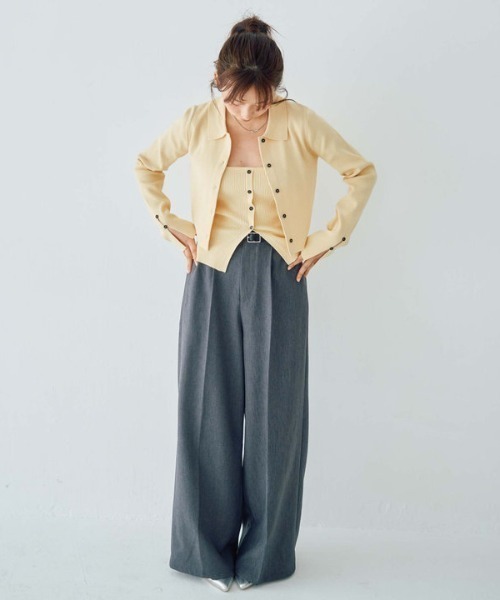 archives（アルシーヴ）の「麻タッチポロニットアンサンブル（アンサンブル・レディース・ピンク/イエロー/グレー/アイボリー・MEDIUM）」の11枚目の写真