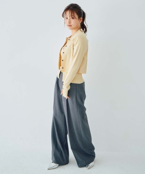 archives（アルシーヴ）の「麻タッチポロニットアンサンブル（アンサンブル・レディース・ピンク/イエロー/グレー/アイボリー・MEDIUM）」の12枚目の写真