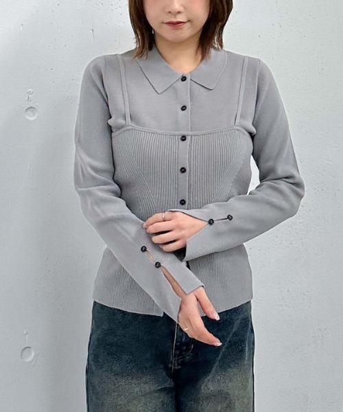 archives（アルシーヴ）の「麻タッチポロニットアンサンブル（アンサンブル・レディース・ピンク/イエロー/グレー/アイボリー・MEDIUM）」の19枚目の写真