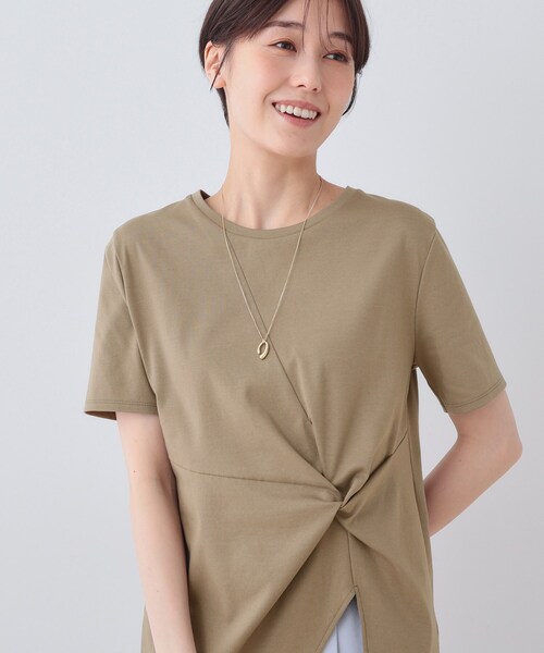 INDIVI / インディヴィ 春SALE！【洗える】ねじりデザインTシャツ 洗える／コットン100％】フォトTシャツ（Tシャツ） | INDIVI