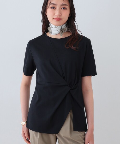 INDIVI / インディヴィ 春SALE！【洗える】ねじりデザインTシャツ セール】春SALE！【洗える】ねじりデザインTシャツ（Tシャツ