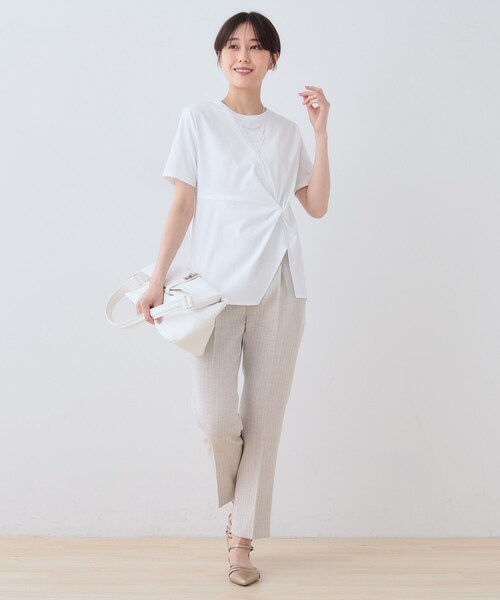 INDIVI / インディヴィ 春SALE！【洗える】ねじりデザインTシャツ セール】春SALE！【洗える】ねじりデザインTシャツ（Tシャツ