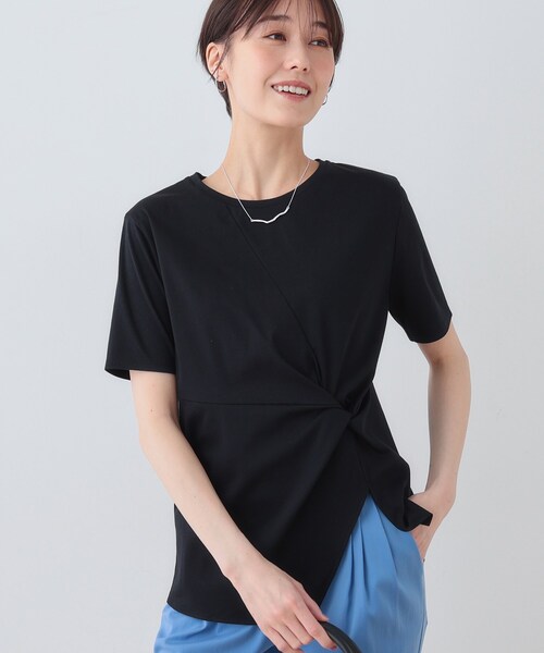 INDIVI(インディヴィ)の「【洗える】ねじりデザインTシャツ(Tシャツ/カットソー・レディース・ブルー系その他/ダークオリーブ/ブラック/ホワイト/グリーン/ベージュ/オフホワイト・05/19/15 /13/38/34)」の16枚目の写真