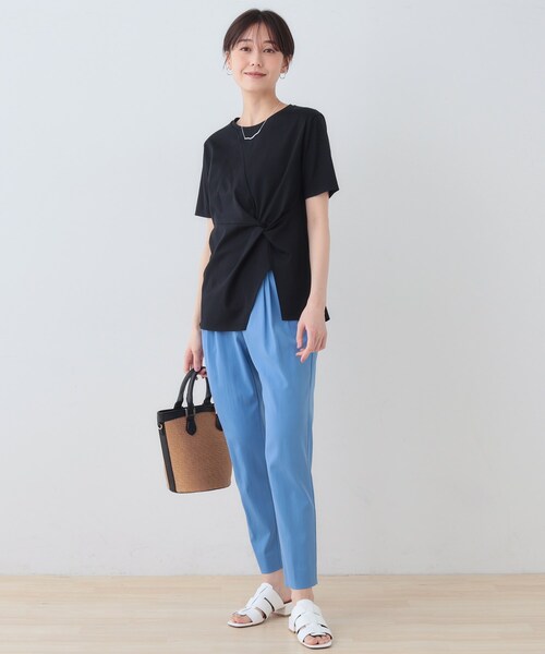 INDIVI / インディヴィ 春SALE！【洗える】ねじりデザインTシャツ セール】春SALE！【洗える】ねじりデザインTシャツ（Tシャツ