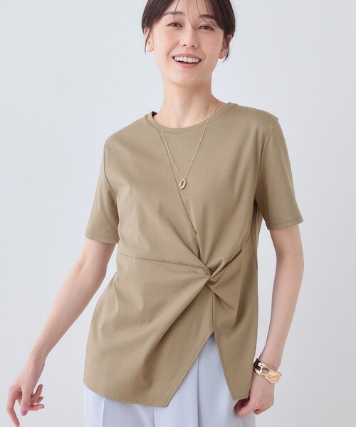 INDIVI(インディヴィ)の「【洗える】ねじりデザインTシャツ(Tシャツ/カットソー・レディース・ブルー系その他/ダークオリーブ/ブラック/ホワイト/グリーン/ベージュ/オフホワイト・05/19/15 /13/38/34)」の20枚目の写真