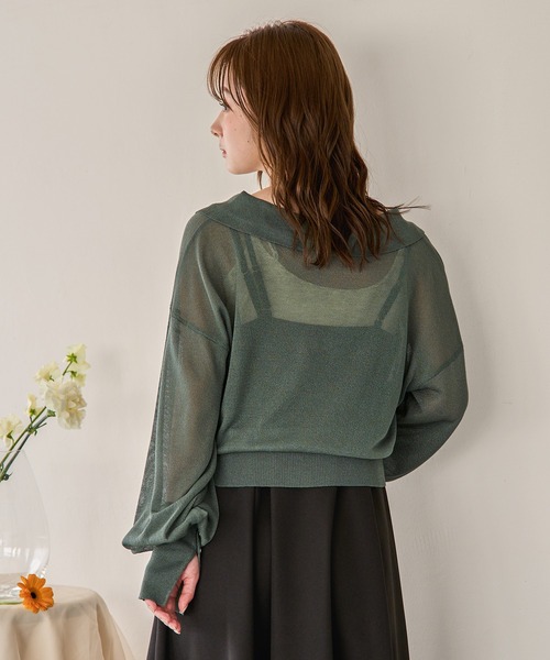 mideal(マイディール)の「sheer design cardigan / シアーデザインカーディガン(カーディガン/ボレロ・レディース・ブラウン/ピンク/グリーン・FREE)」の17枚目の写真