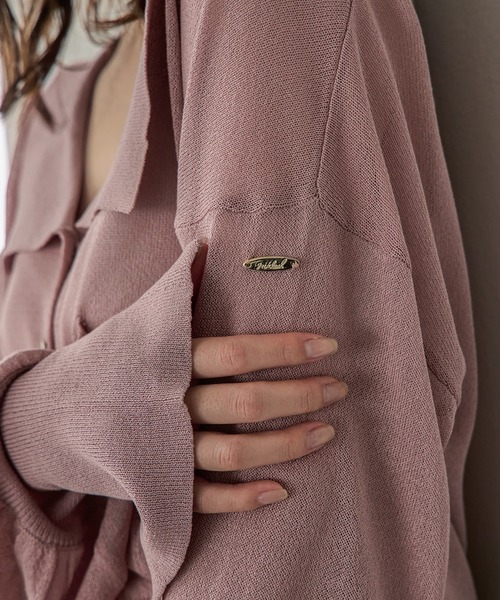 mideal(マイディール)の「sheer design cardigan / シアーデザインカーディガン(カーディガン/ボレロ・レディース・ブラウン/ピンク/グリーン・FREE)」の4枚目の写真
