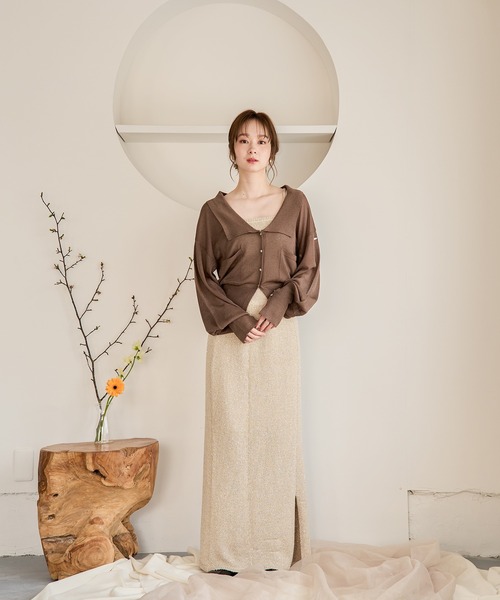 mideal(マイディール)の「sheer design cardigan / シアーデザインカーディガン(カーディガン/ボレロ・レディース・ブラウン/ピンク/グリーン・FREE)」の19枚目の写真