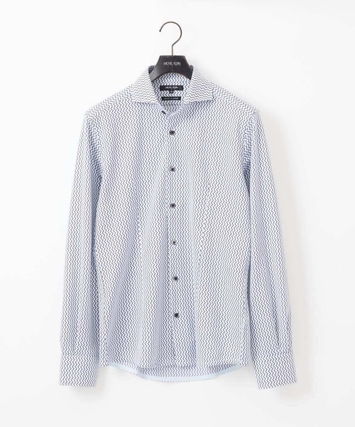 MICHEL KLEIN HOMME (ミッシェルクランオム)の「《日本製》ストレッチラッセル長袖シャツ(シャツ/ブラウス・メンズ・ライトブルー/ブラック/カーキ・MEDIUM/LARGE/X-LARGE)」の3枚目の写真