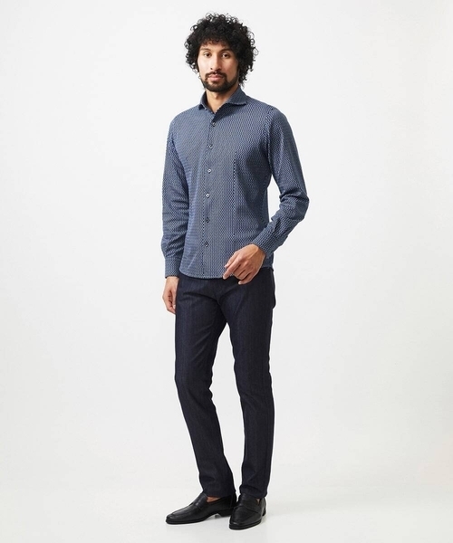 MICHEL KLEIN HOMME (ミッシェルクランオム)の「《日本製》ストレッチラッセル長袖シャツ(シャツ/ブラウス・メンズ・ライトブルー/ブラック/カーキ・MEDIUM/LARGE/X-LARGE)」の11枚目の写真