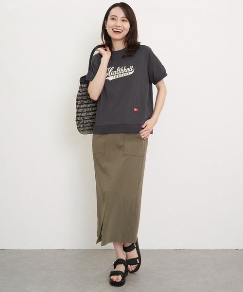 ikka（イッカ）の「Healthknit Product ヘルスニットプロダクト ガゼット半袖Tシャツ（Tシャツ/カットソー・レディース・ホワイト/その他1/ブラック/オフホワイト/チャコールグレー/ブルー・M/L/S）」の16枚目の写真