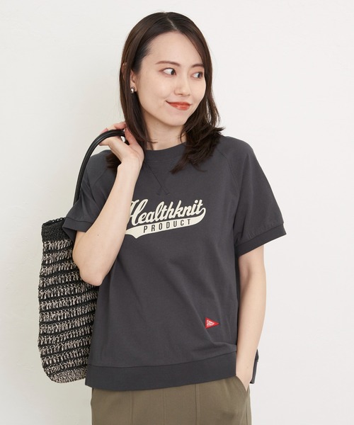 ikka（イッカ）の「Healthknit Product ヘルスニットプロダクト ガゼット半袖Tシャツ（Tシャツ/カットソー・レディース・ホワイト/その他1/ブラック/オフホワイト/チャコールグレー/ブルー・M/L/S）」の18枚目の写真