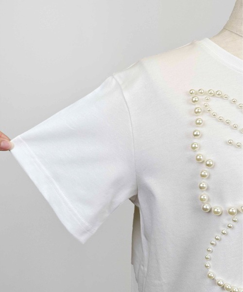 PICCIN PERLA(ピッチンペルラ)の「リボンパールカットソー(Tシャツ/カットソー・レディース・オフホワイト/ブラック・M)」の22枚目の写真