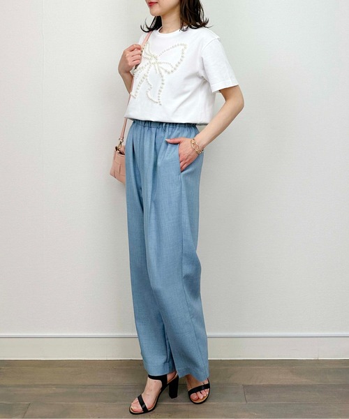 PICCIN PERLA(ピッチンペルラ)の「リボンパールカットソー(Tシャツ/カットソー・レディース・オフホワイト/ブラック・M)」の8枚目の写真