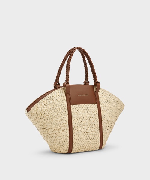 Shalia シャリア ラフィアウーブンバケツバッグ（トートバッグ