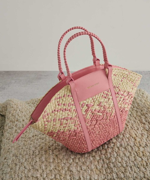 Shalia シャリア ラフィアウーブンバケツバッグ（トートバッグ