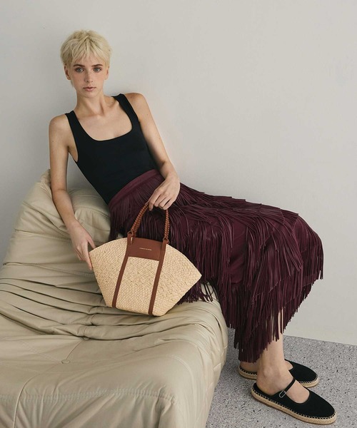 Shalia シャリア ラフィアウーブンバケツバッグ（トートバッグ