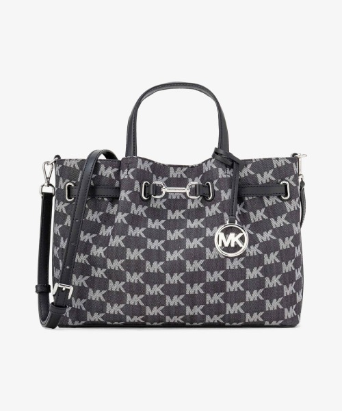 MICHAEL KORS(マイケルコース)の「CARSON センタージップ サッチェル ミディアム - MKシグネチャー(ハンドバッグ・レディース・ブラック・FREE)」の1枚目の写真
