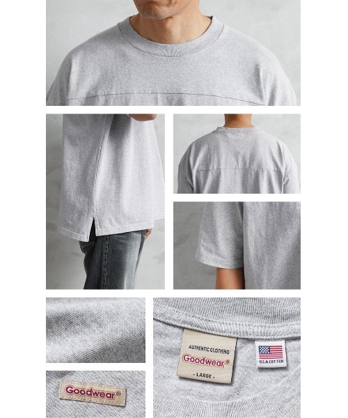 WAIPER.inc(ワイパーインク)の「Goodwear グッドウェア 2W7-15203 USAコットン S/S フットボール Tシャツ BIG(Tシャツ/カットソー・メンズ・ネイビー/ホワイト/ブラック/杢グレー・S/M/L/XL)」の5枚目の写真